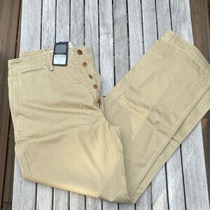 Men's Button-Fly Chino Pants in Light Khaki